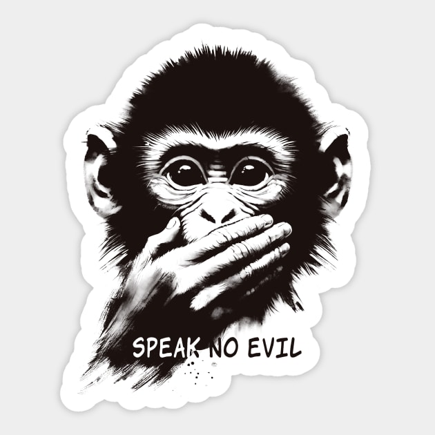 speak no evil Sticker by CreativeSage